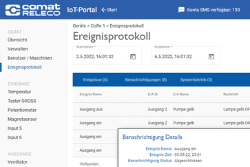 CMS-10R Ereignisprotokoll