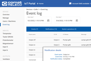 CMS-10R event log