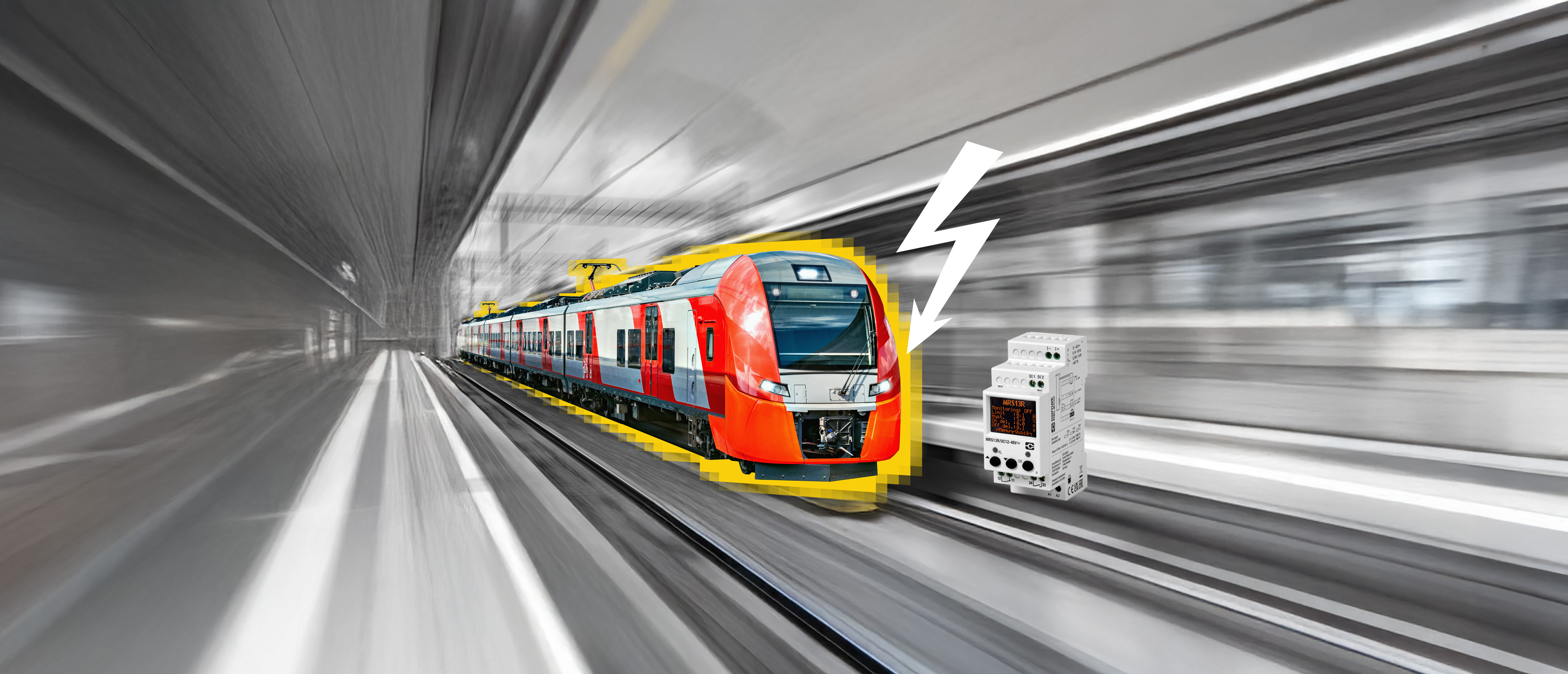 MRS13R: Forcibly-guided protection relay for overcurrent and short-circuit: configurable, fast, reliable, resettable, railway-compliant